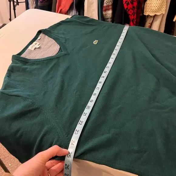 Lacoste Green Unisex V Neck 100% Cotton Pullover Sweater Size XL